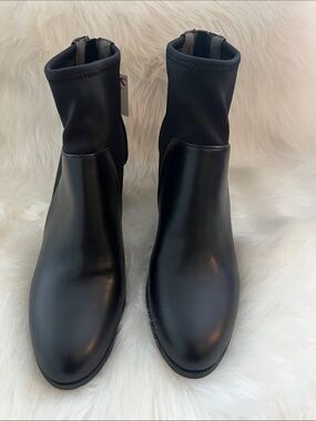 Adrienne Vittadini Black Stretch Ankle Booties